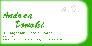 andrea domoki business card